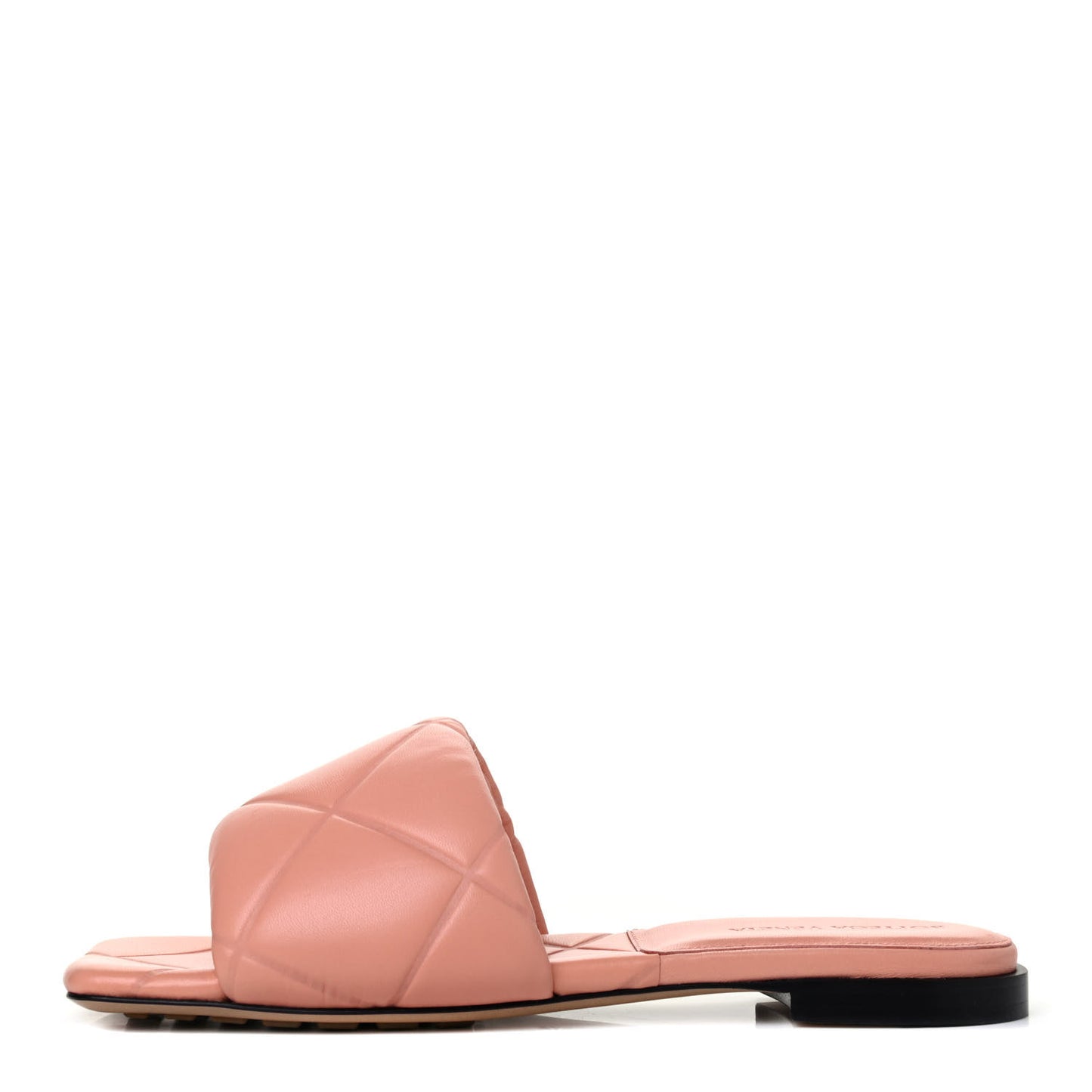 Nappa Quilted Rubber Lido Flat Sandals 36.5 Peachy