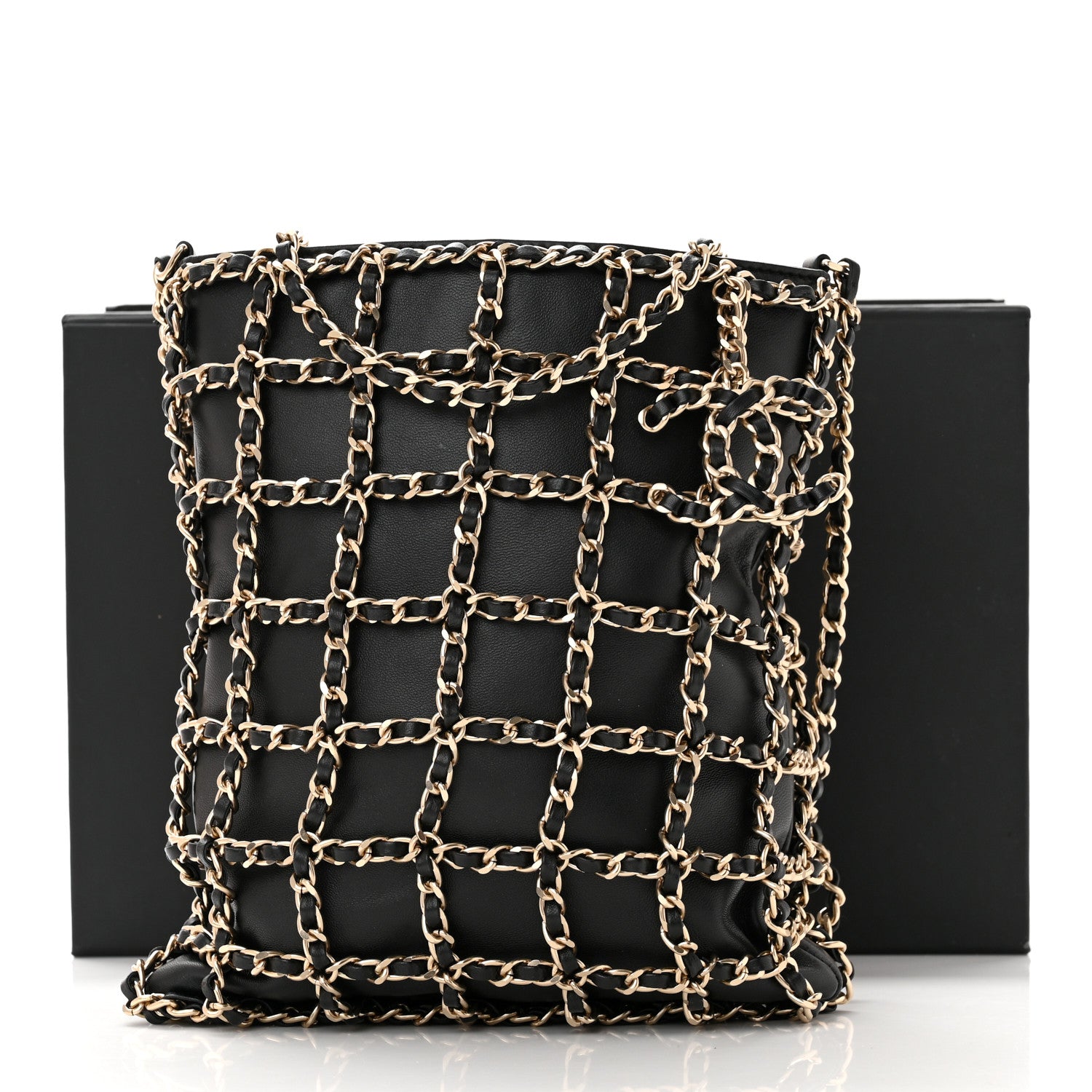 Chanel Lambskin Shopping Chain Tote Black 12 of 12