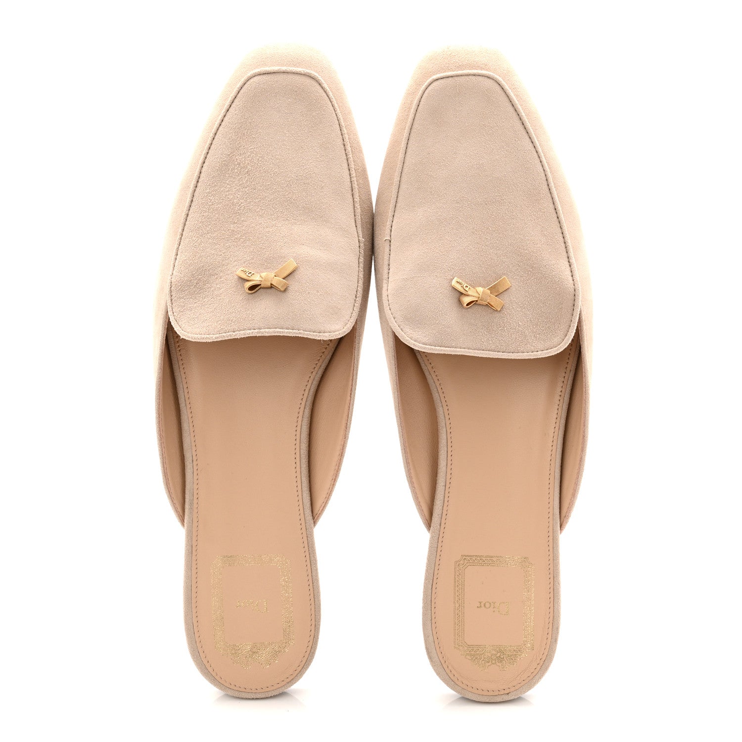 Christian Dior Suede Goatskin Baby Bow Mule 39 Rope Beige 2 of 10