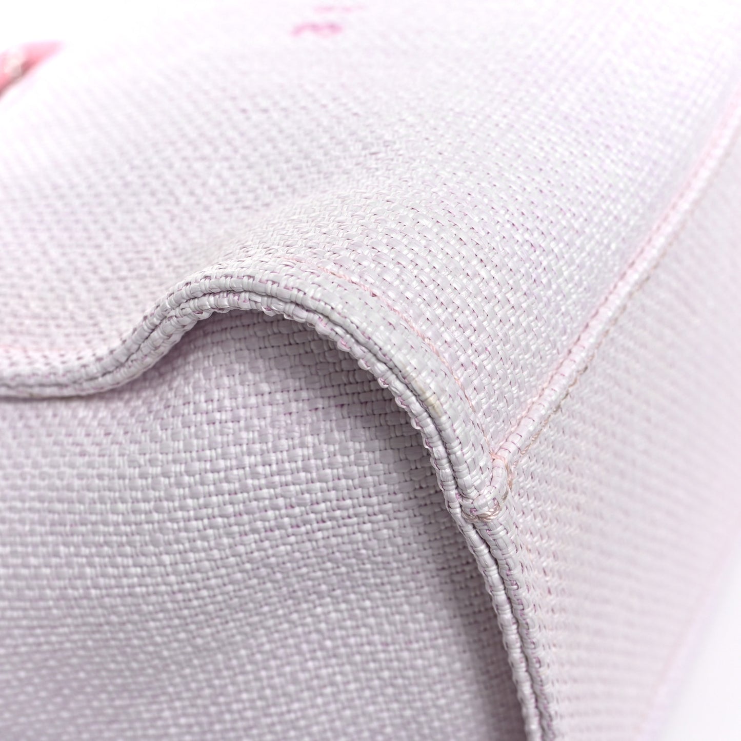 Woven Straw Raffia Medium Deauville Tote Pink
