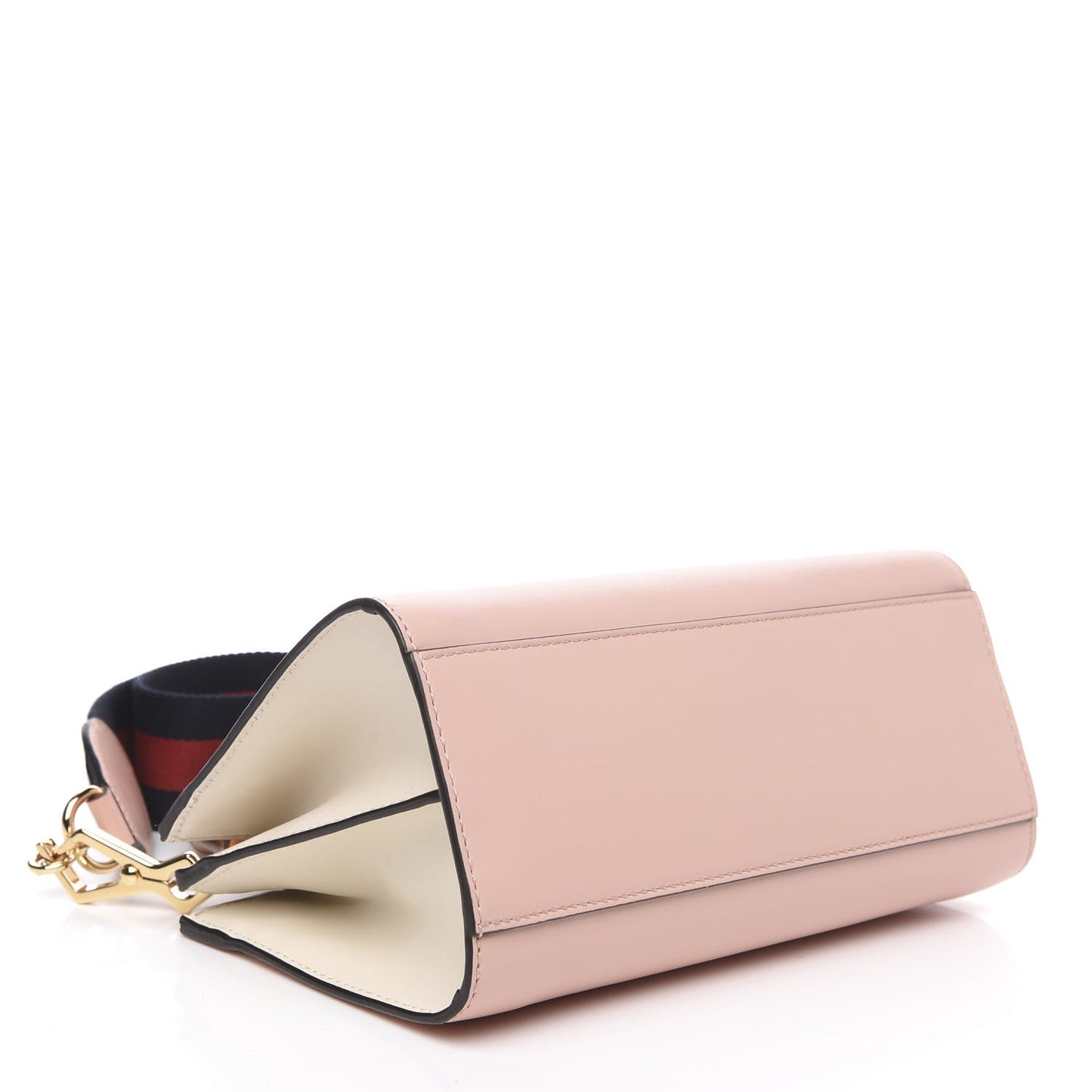 Nappa Bamboo Web Mini Nymphaea Top Handle Bag Perfect Pink Mystic White