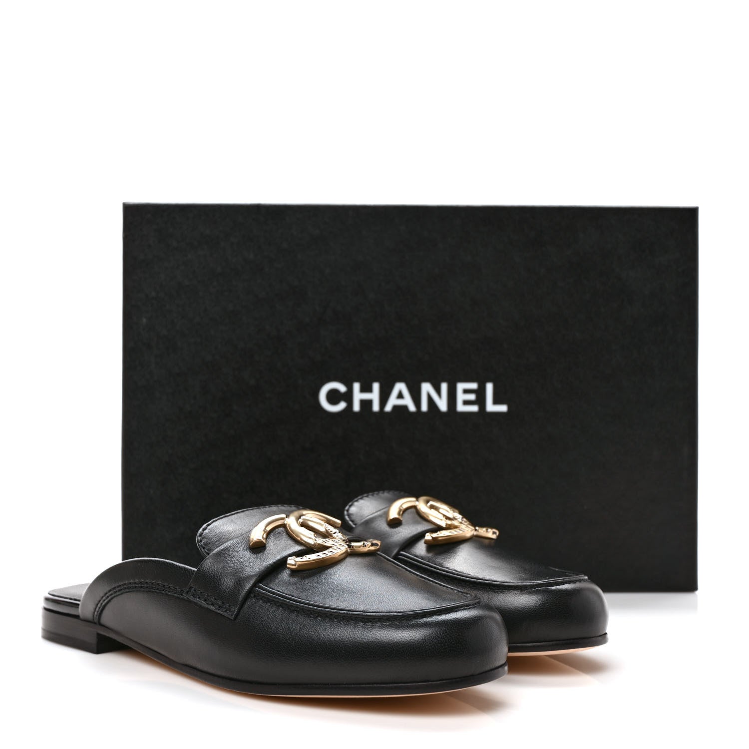 Chanel Lambskin CC Mules 35.5 Black 9 of 9