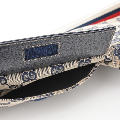 Gucci GG Monogram Web Double Pocket Belt Bag Navy 5 of 10