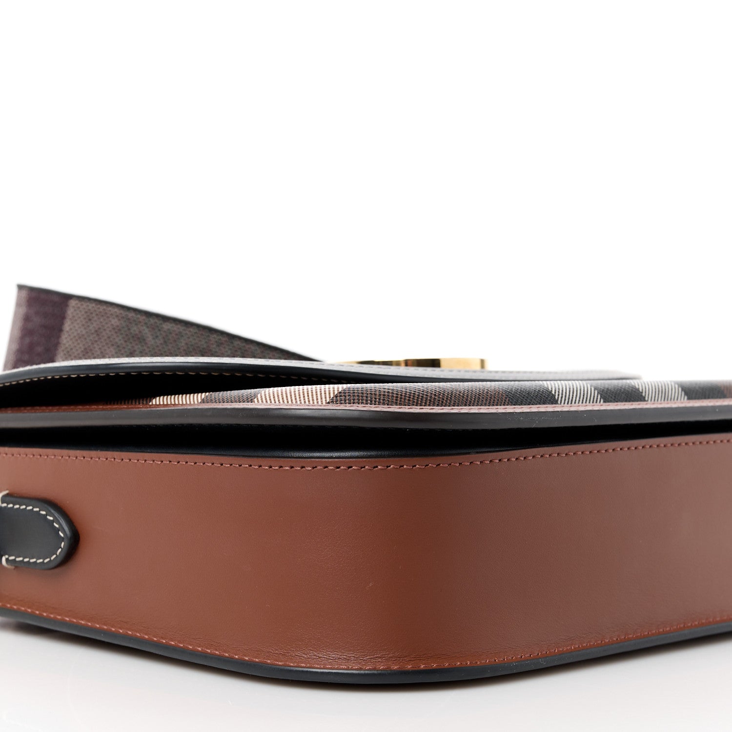 Burberry Calfskin Check Small Elizabeth Bag Brown 9 of 10