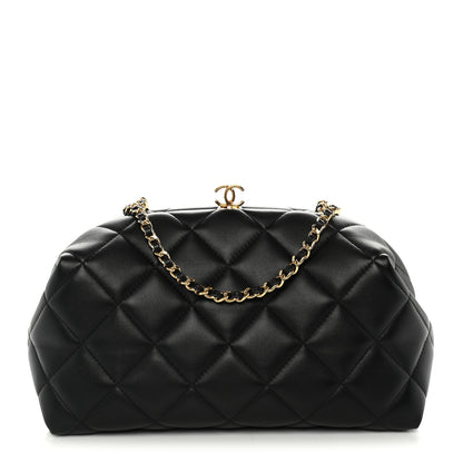 Chanel Lambskin Quilted Clutch With Chain Black 1 of 10
