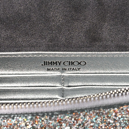 Jimmy Choo Glitter Palace Wallet On Chain Silver Multicolor 6 of 11