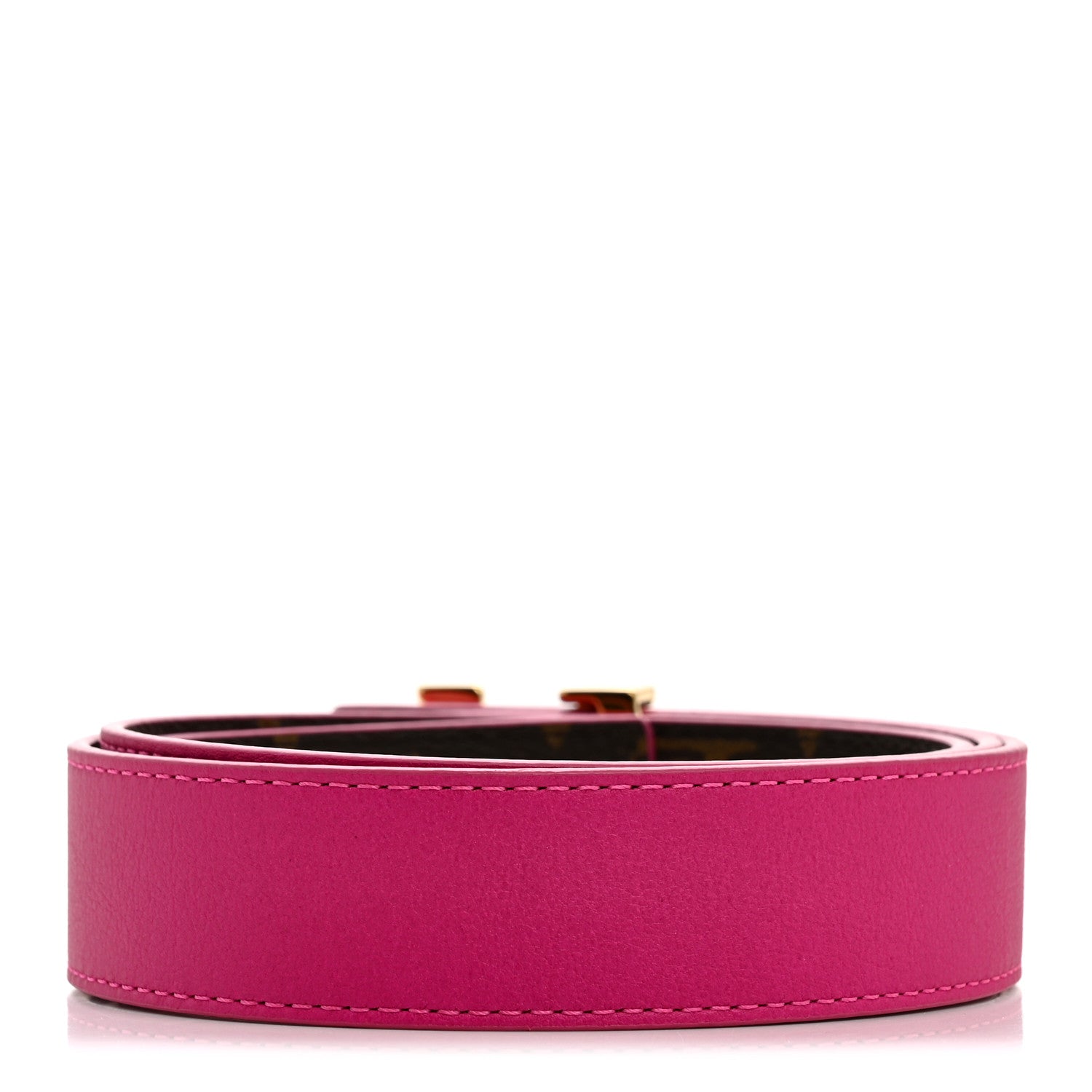 Louis Vuitton Calfskin Monogram 30mm LV Initiales Reversible Belt 90 36 Fuchsia 4 of 8