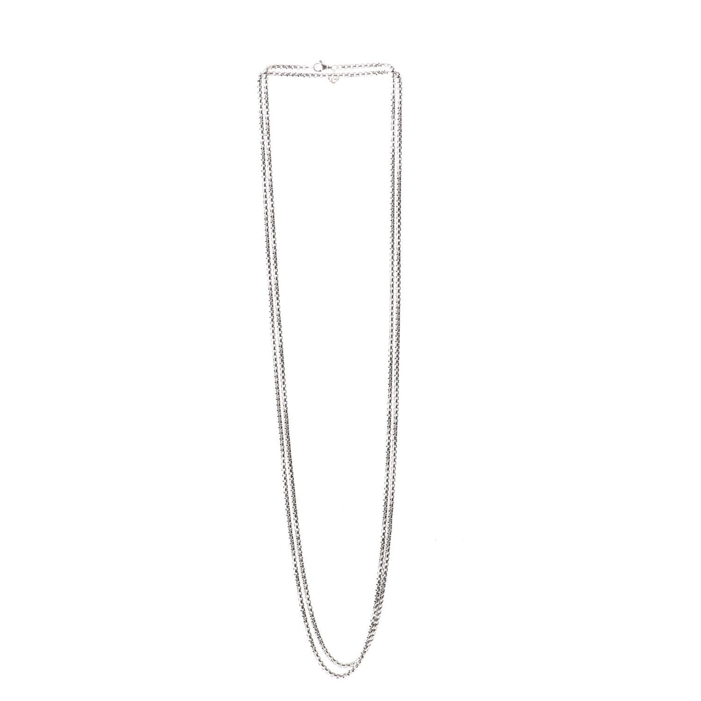 Sterling Silver 14K Yellow Gold 3.6mm Medium Box Chain Necklace 72"