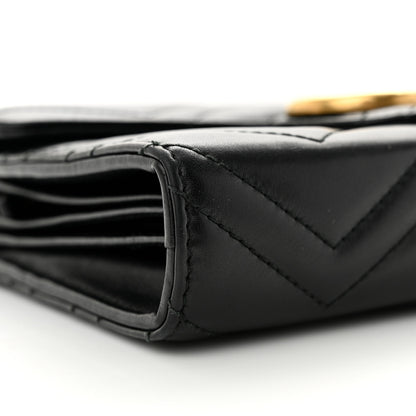 Gucci Calfskin Matelasse GG Marmont Chain Wallet Black 9 of 11