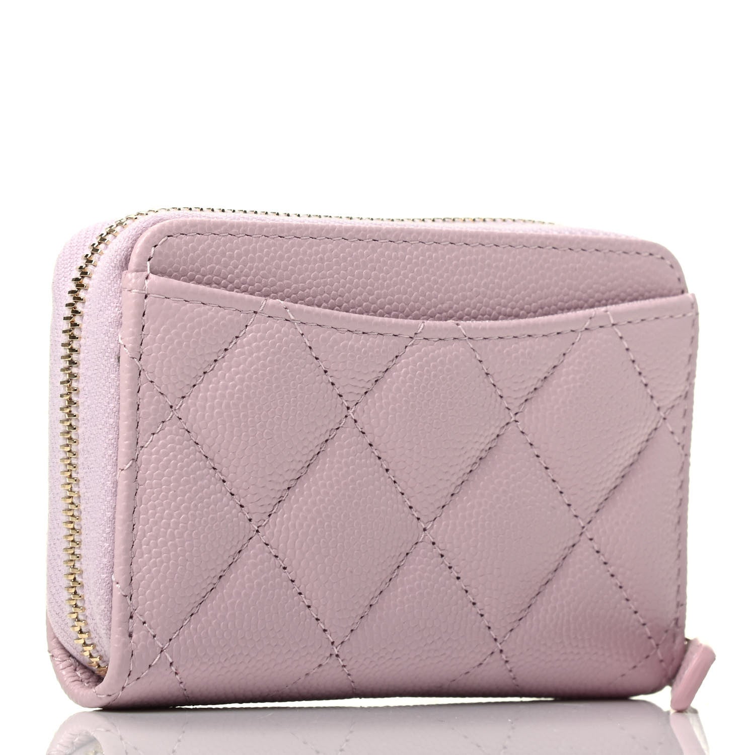 Chanel Caviar Quilted Zip Coin Purse Light Pink 2 of 4