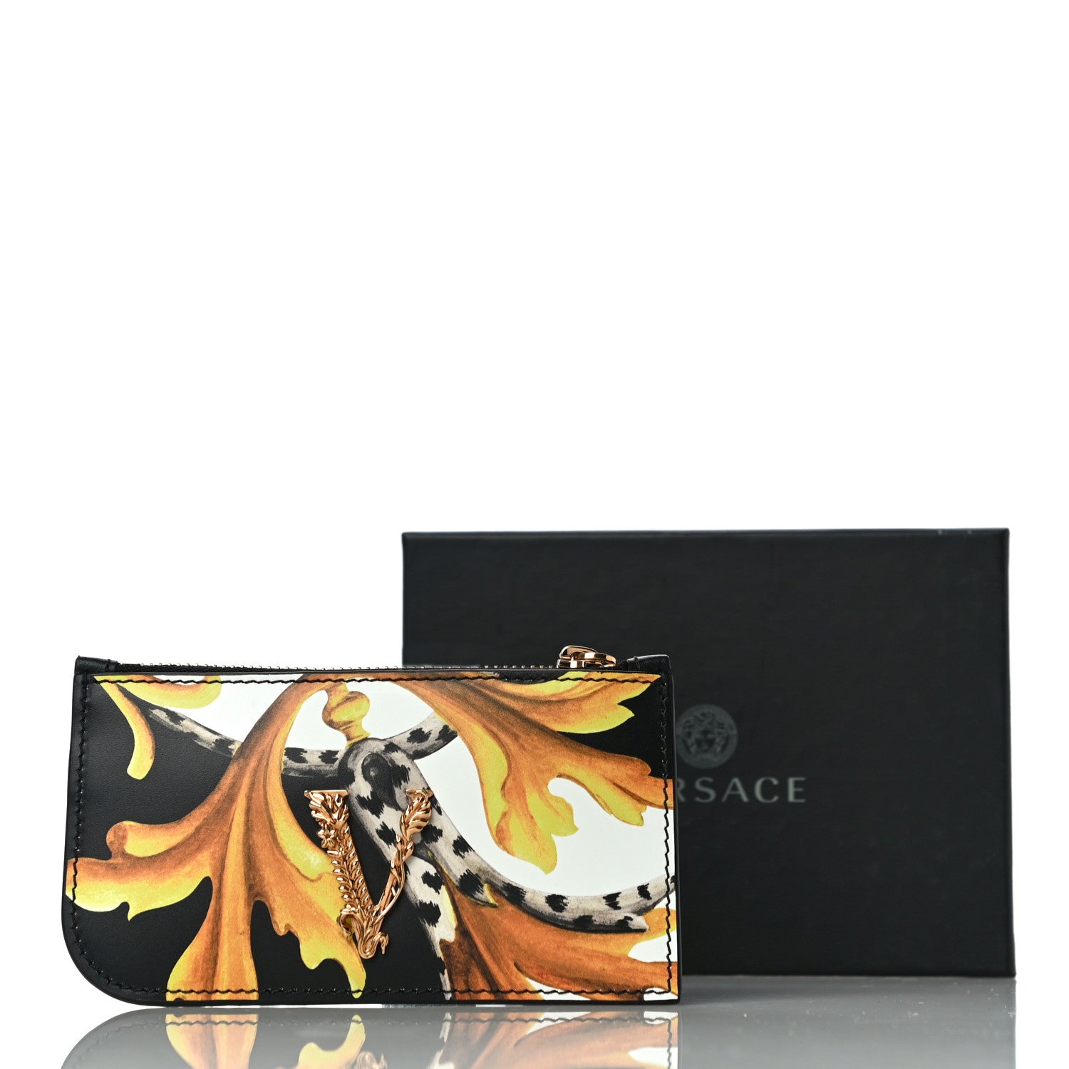 Versace Nappa Virtus Zip Pouch Card Holder 10 of 10