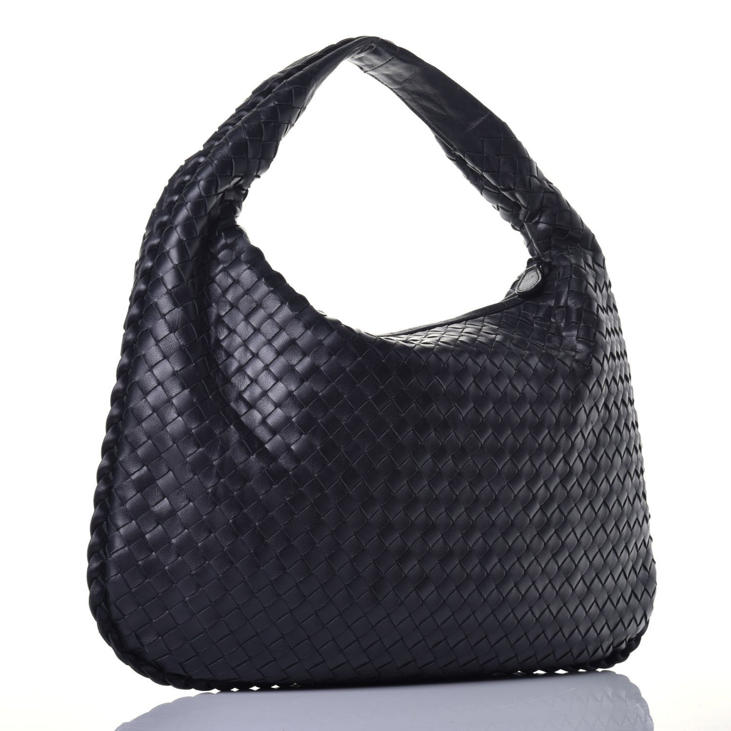 Nappa Intrecciato Medium Veneta Hobo Black