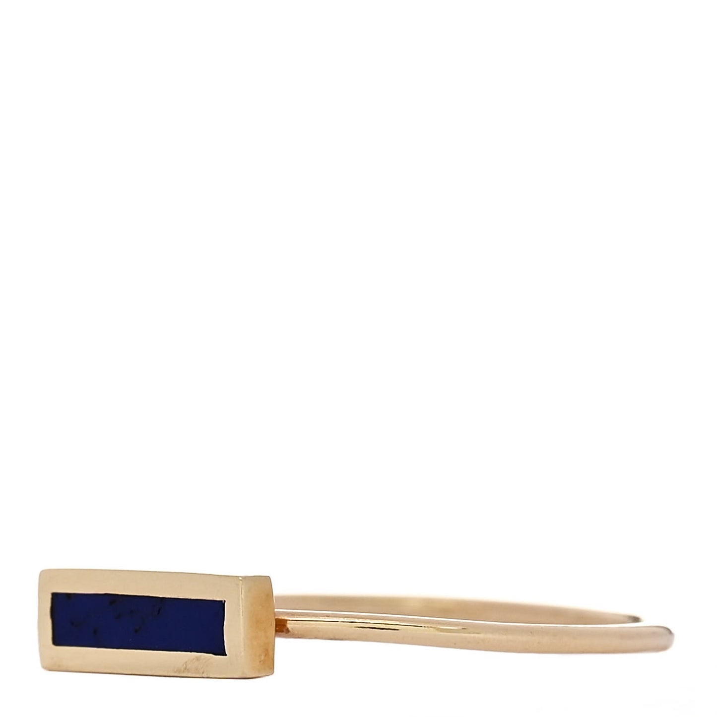 18K Yellow Gold Lapis Lazuli Bar Ring 53 6.25