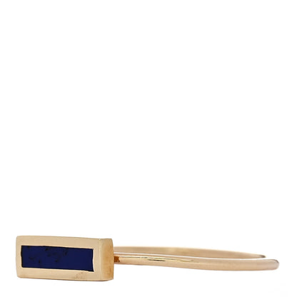 Jennifer Meyer 18K Yellow Gold Lapis Lazuli Bar Ring 53 6.25 3 of 6