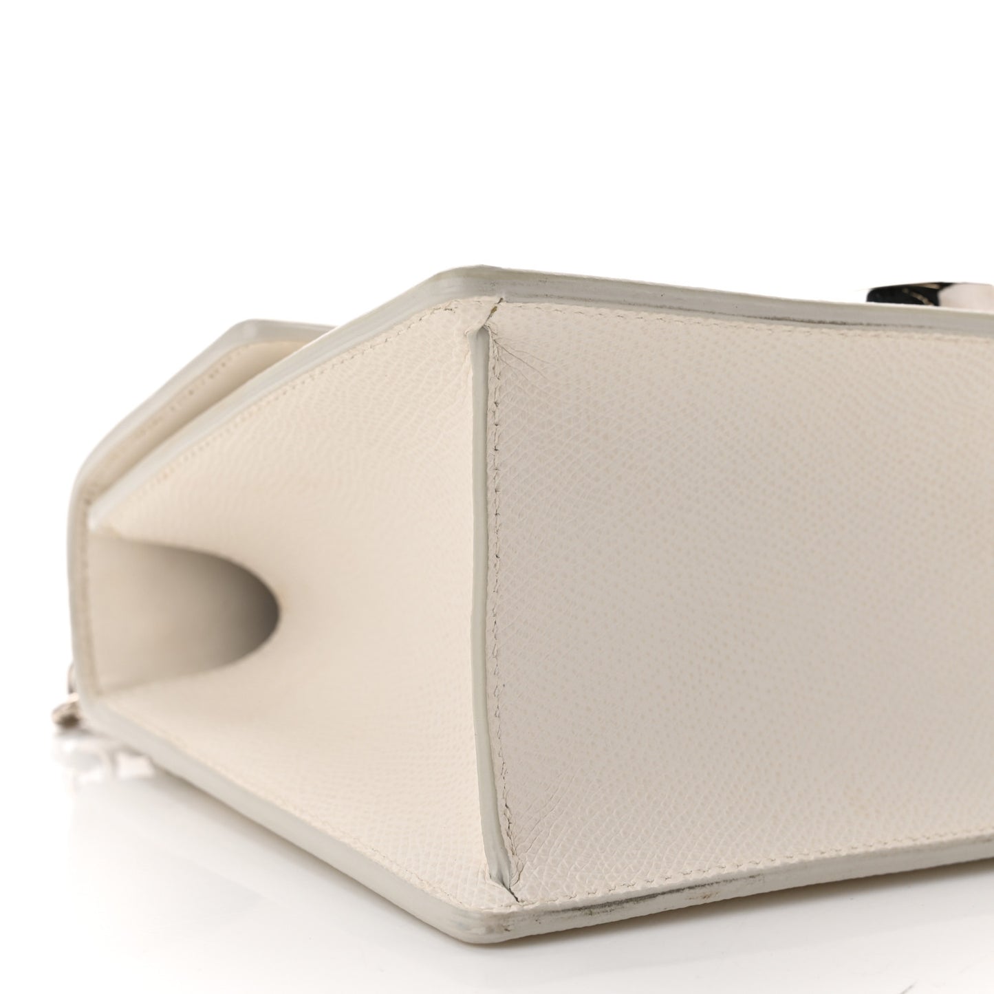 Grained Calfskin 30 Montaigne Chain Flap Bag White