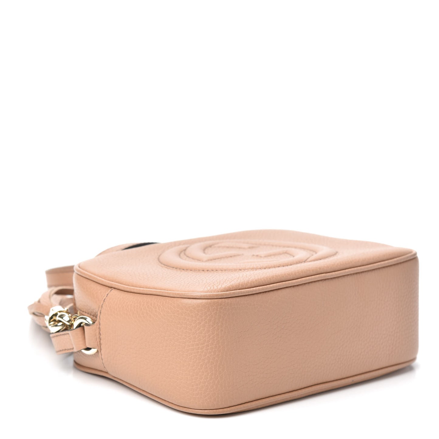 Pebbled Calfskin Small Soho Disco Bag Rose Beige