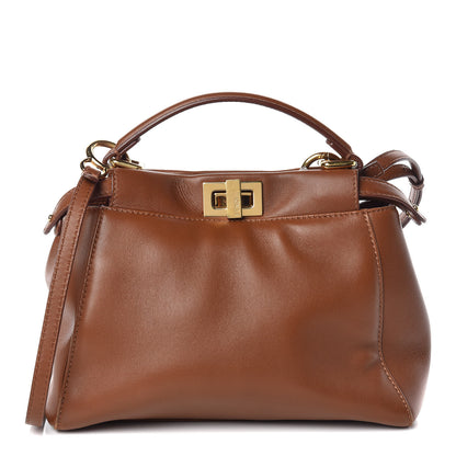 Fendi Nappa Mini Peekaboo Iconic Satchel Corteccia 1 of 10