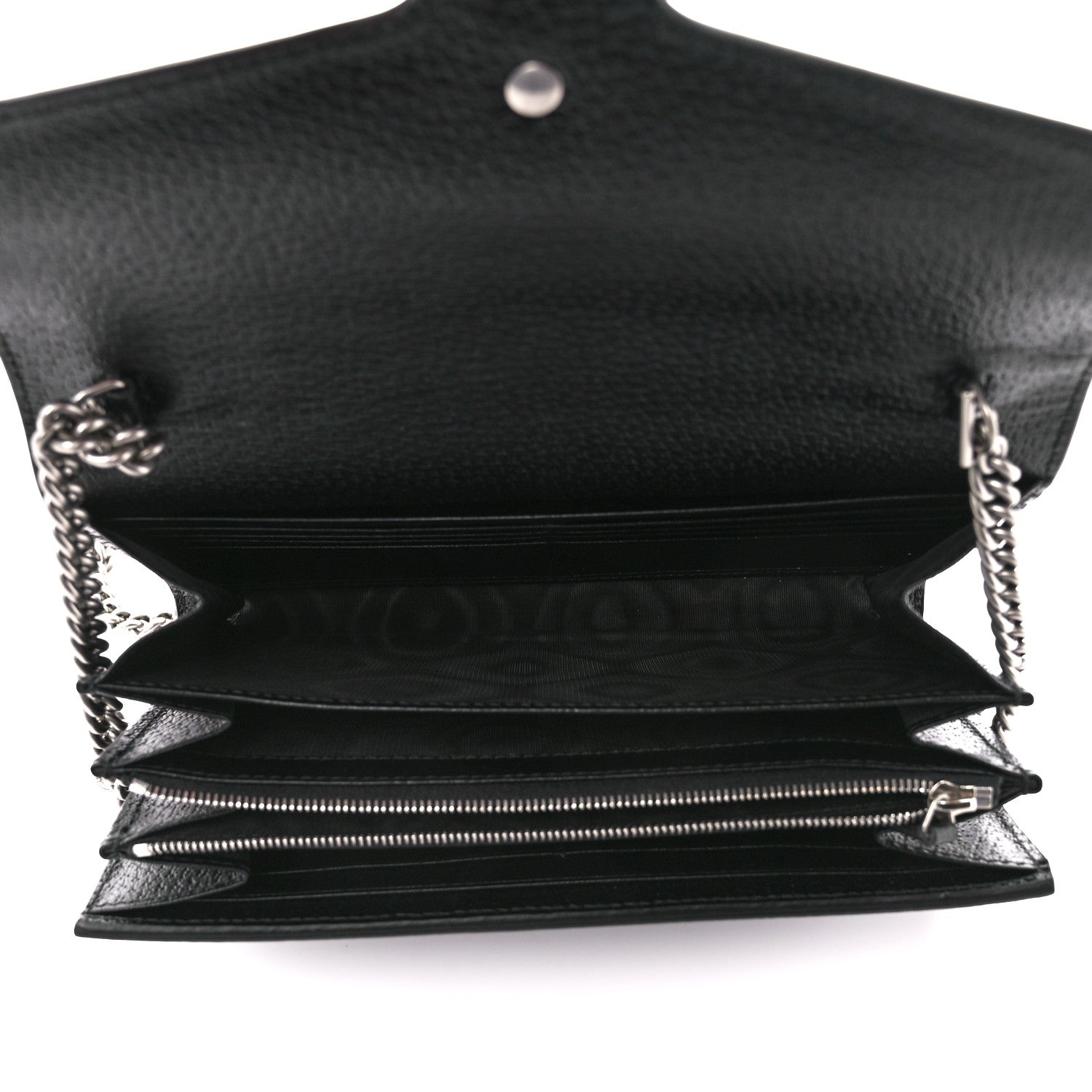 Gucci Jacquard Black Denim GG Monogram Mini Dionysus Chain Wallet Black Ivory 5 of 10
