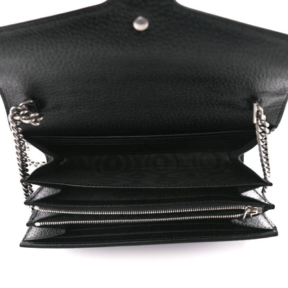 Gucci Jacquard Black Denim GG Monogram Mini Dionysus Chain Wallet Black Ivory 5 of 10
