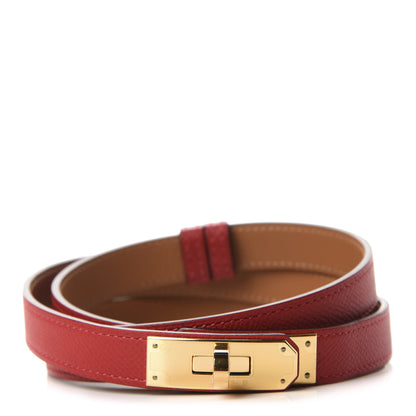 Hermes Epsom Kelly Belt Rouge Casaque 1 of 4