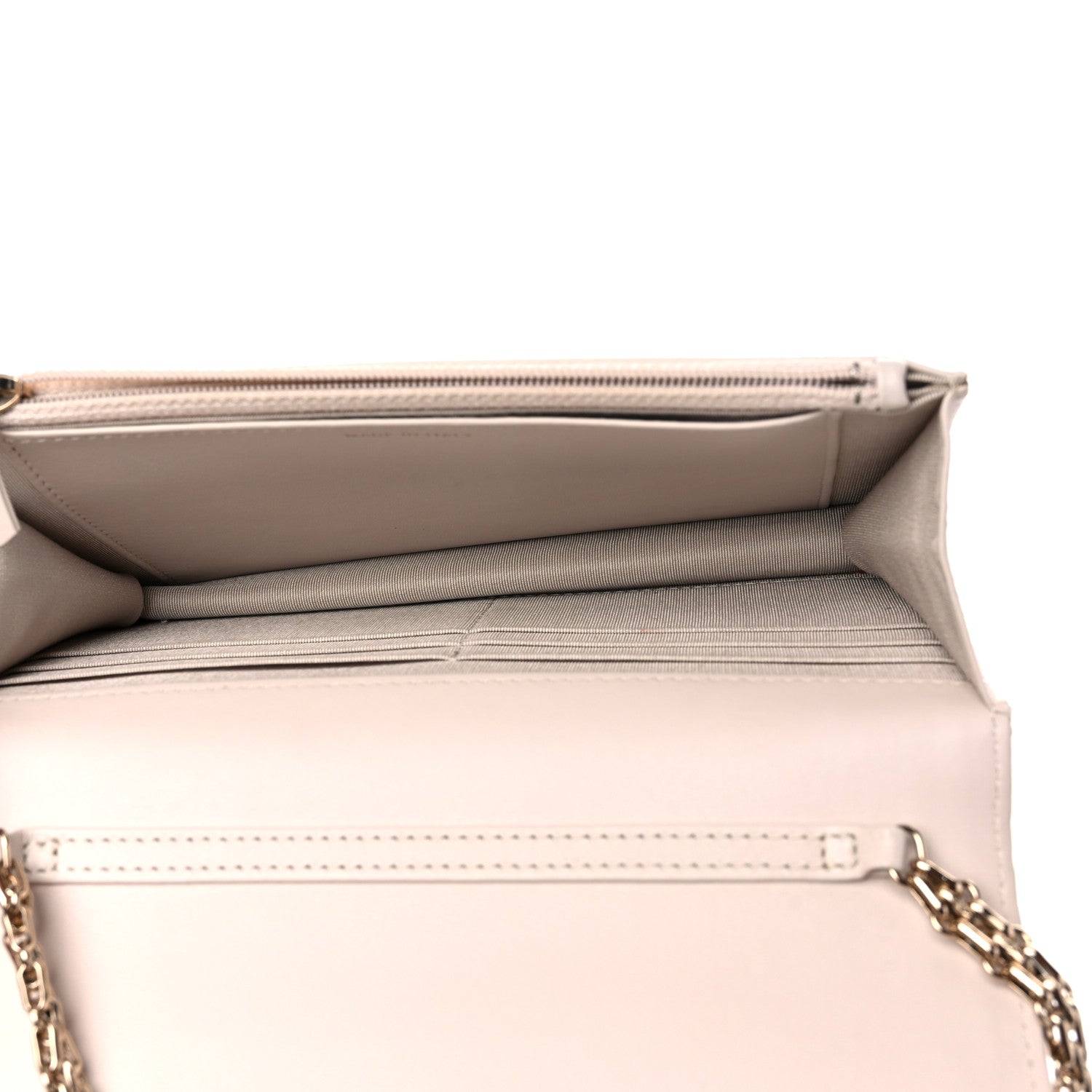 Chanel Aged Calfskin Chevron Quilted Reissue Wallet On Chain WOC White 5 of 12