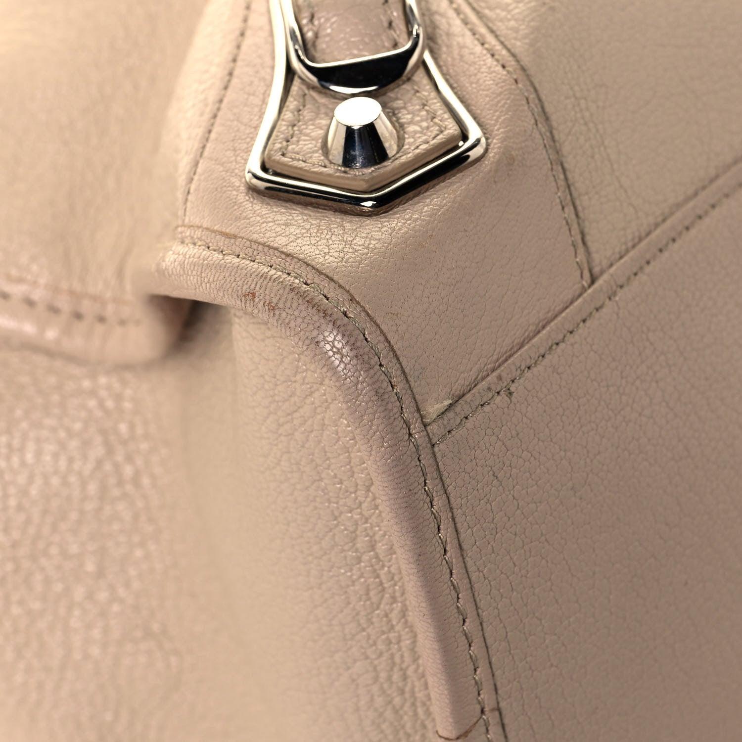 Balenciaga Chevre Silver Metallic Edge Hardware City Beige Tapioca 9 of 14