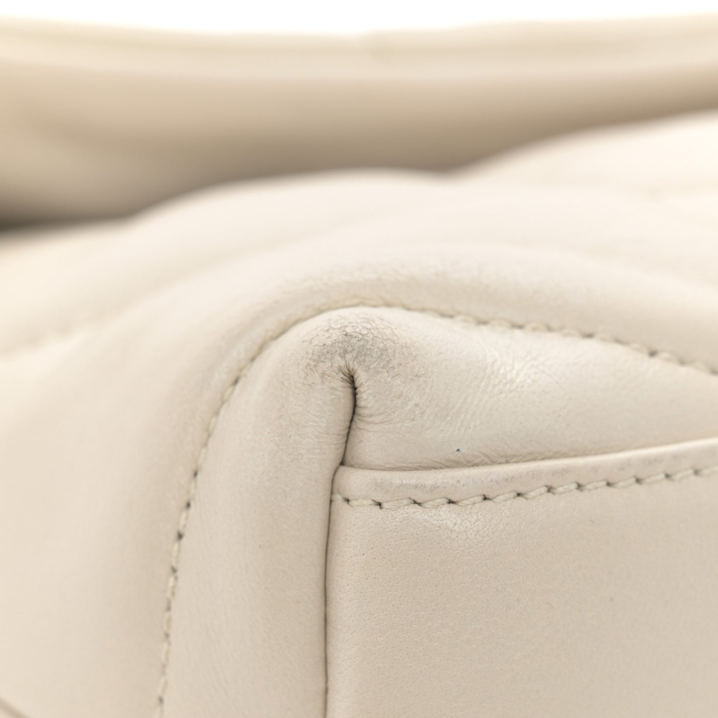 Lambskin Quilted Toy Loulou Puffer Monogram Chain Satchel Crema Soft