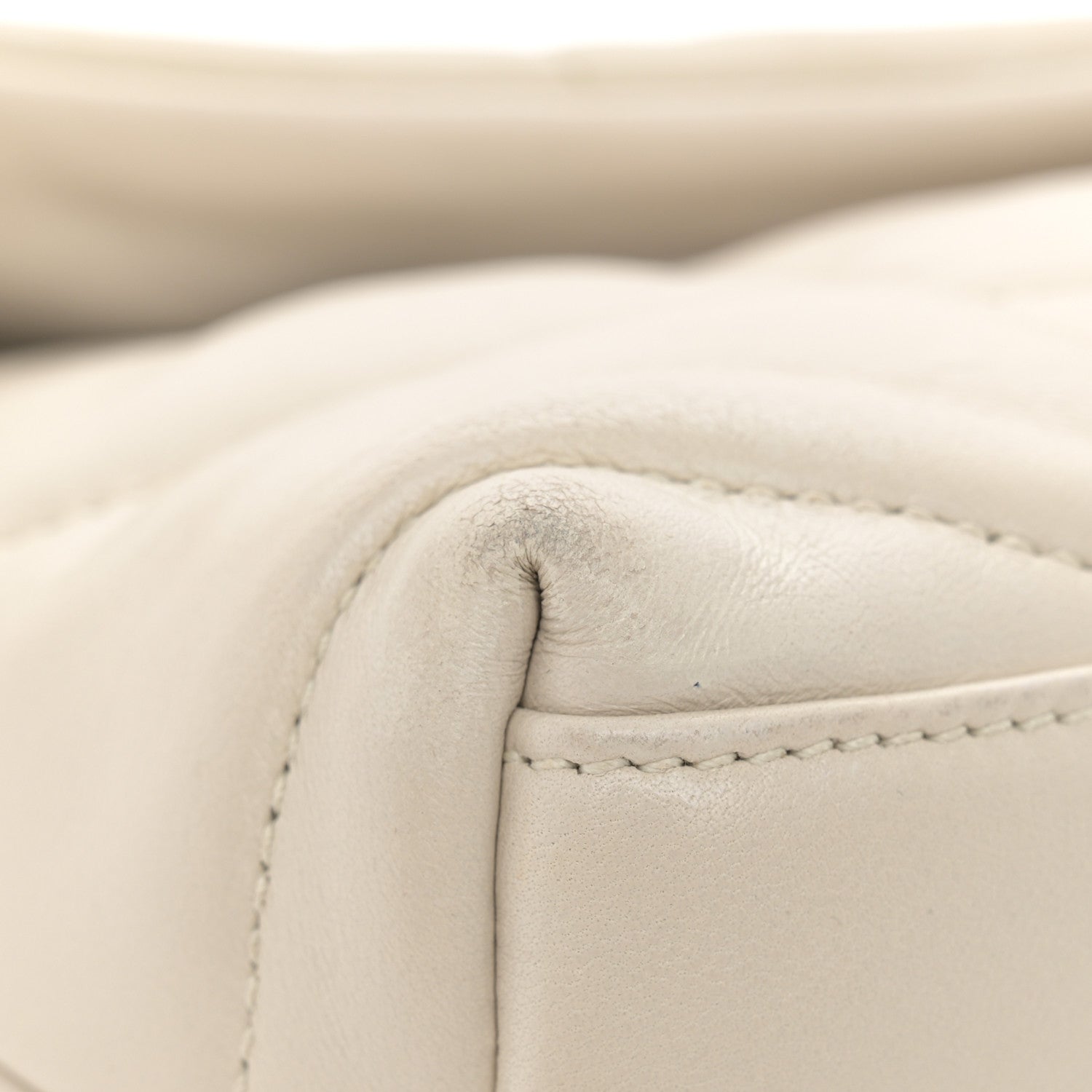 Saint Laurent Lambskin Quilted Toy Loulou Puffer Monogram Chain Satchel Crema Soft 15 of 16