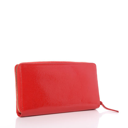 Balenciaga Glossy Nappa Gold Metallic Edge Hardware Zip Around Wallet Rouge Grenade 3 of 10