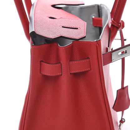 Hermes Epsom Horseshoe Birkin 30 Rouge Casaque Gris Mouette 16 of 36