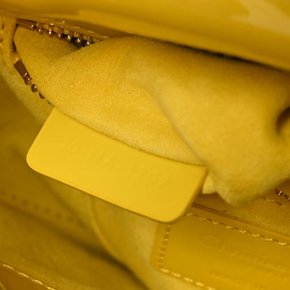 Christian Dior Patent Cannage Mini Lady Dior Yellow 7 of 11