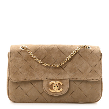 Chanel Suede Calfskin Mini Quilted Souplissimo Flap Dark Beige 1 of 11