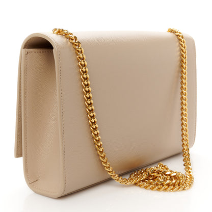 Saint Laurent Grain De Poudre Medium Monogram Kate Satchel Dark Beige 3 of 11