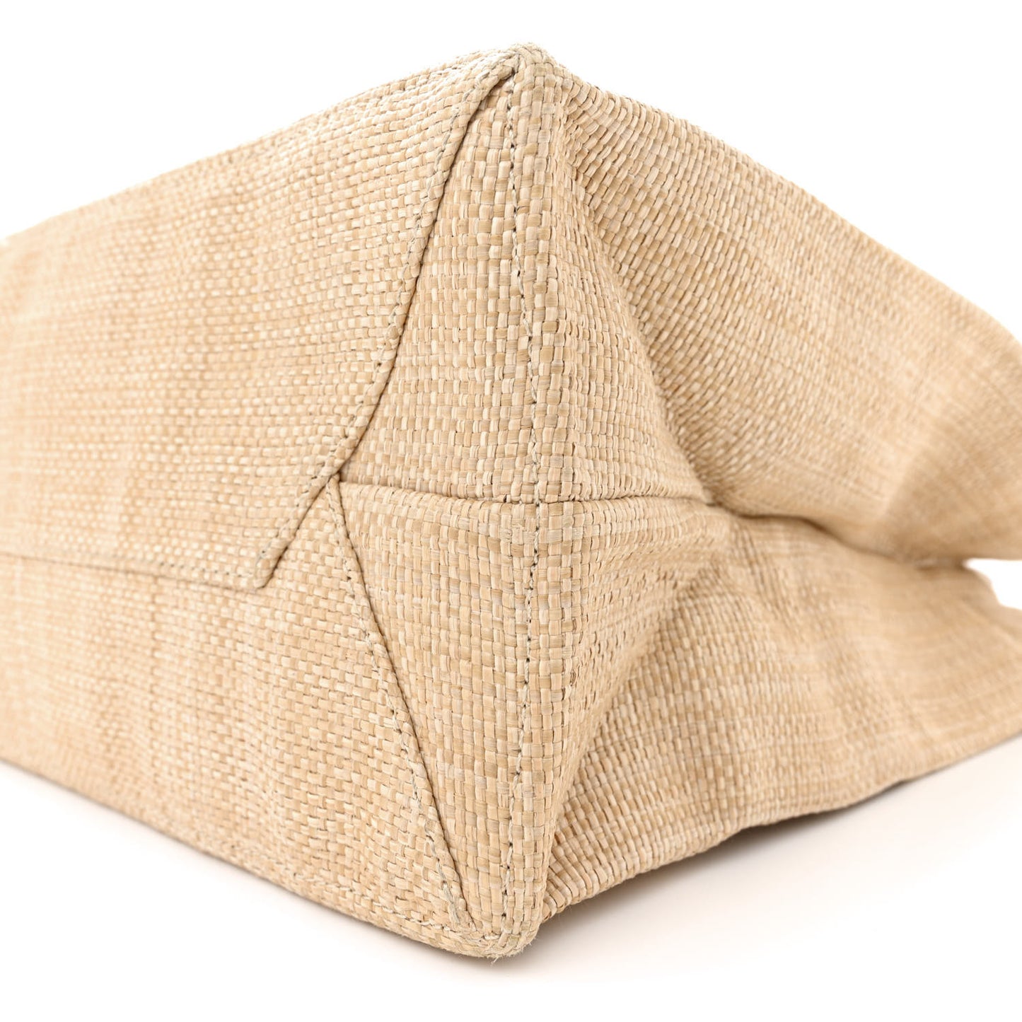 Raffia Logo Tote Naturale