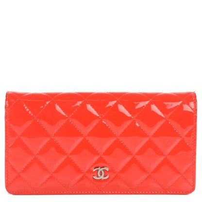 Chanel Patent Calfskin Quilted Yen Wallet Red 1 of 8