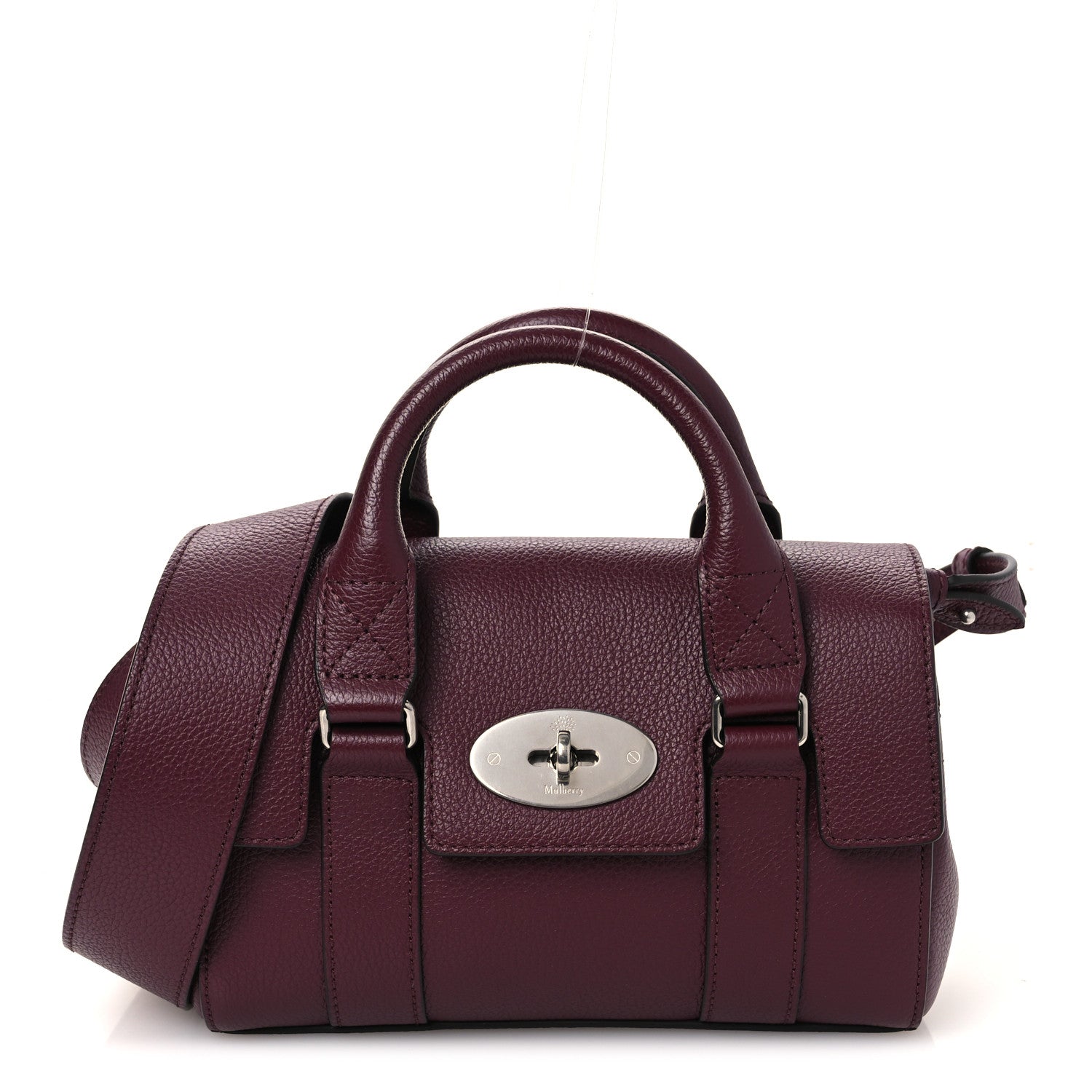 Mulberry Small Classic Grain Mini Bayswater Black Cherry 1 of 12