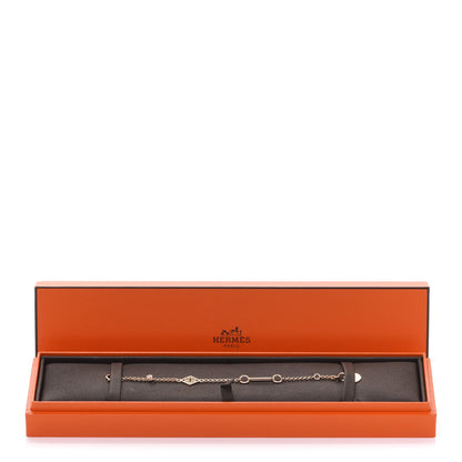Hermes 18K Rose Gold Diamond Gambade Bracelet XS 6 of 6