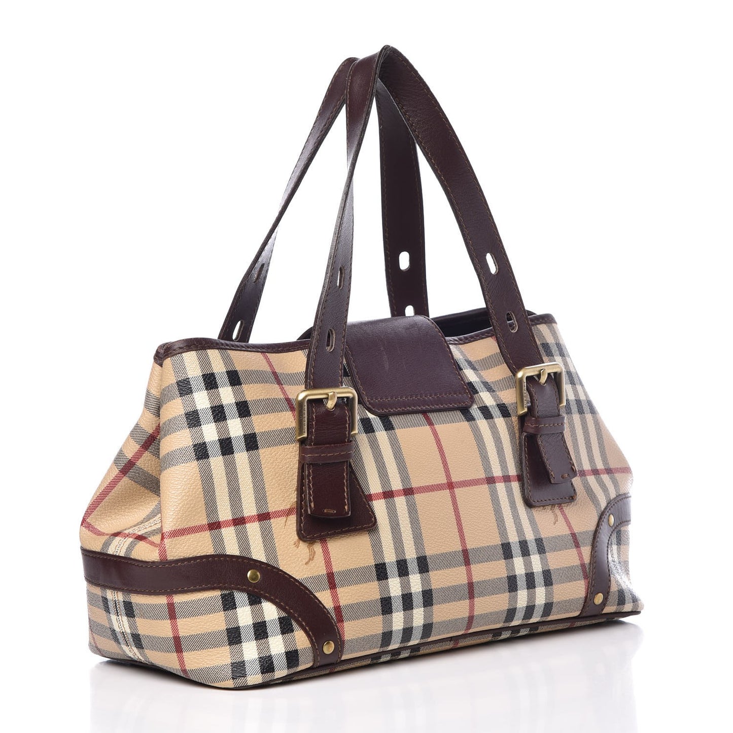 Haymarket Check Buckle Satchel Chocolate