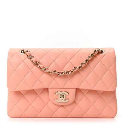 Chanel Lambskin Quilted Small Double Flap Light Orange 1 of 10