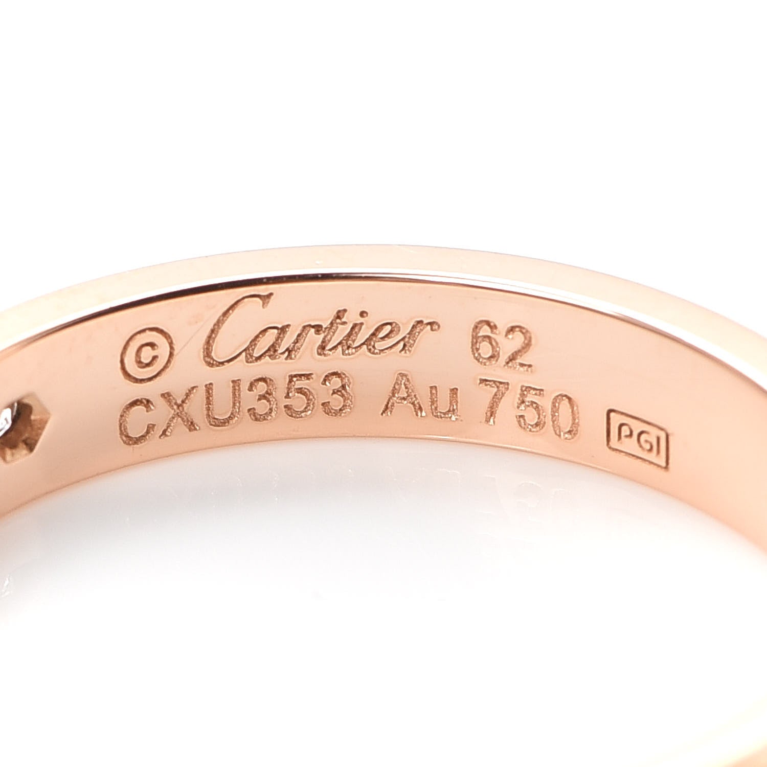 Cartier 18K Pink Gold Diamond 4mm LOVE Wedding Band Ring 62 10 6 of 8