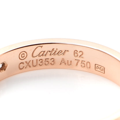Cartier 18K Pink Gold Diamond 4mm LOVE Wedding Band Ring 62 10 6 of 8