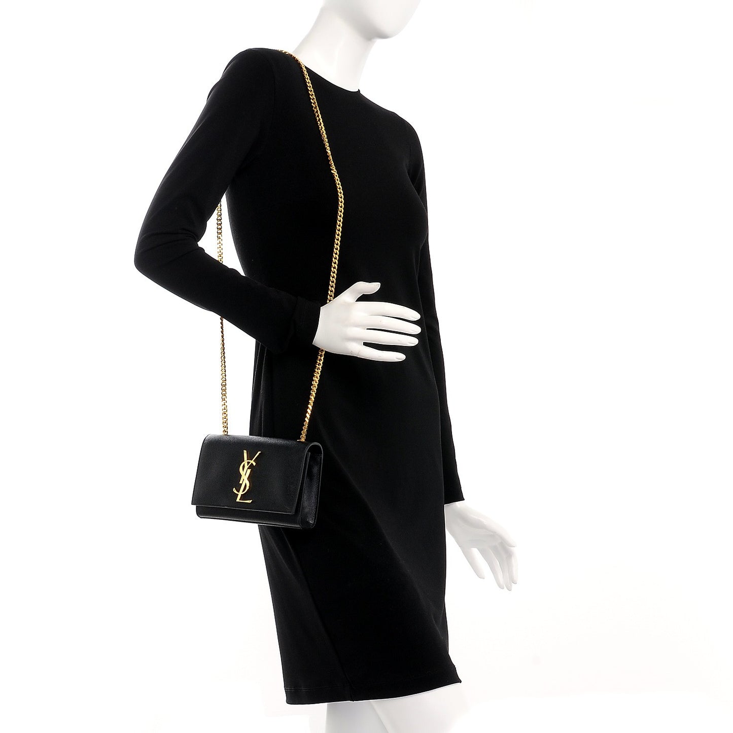 Grain De Poudre Small Monogram Kate Satchel Black