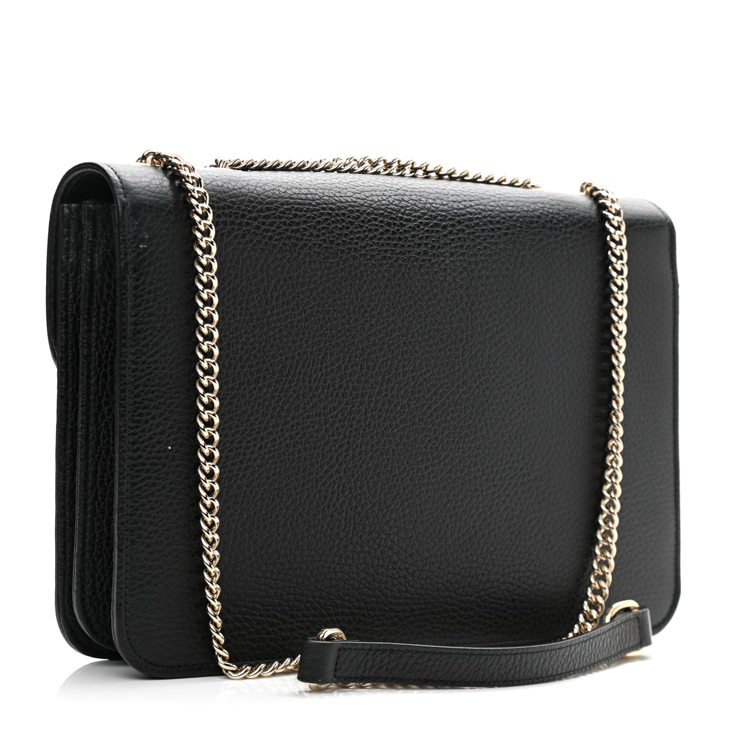 Dollar Calfskin Interlocking G Shoulder Bag Black