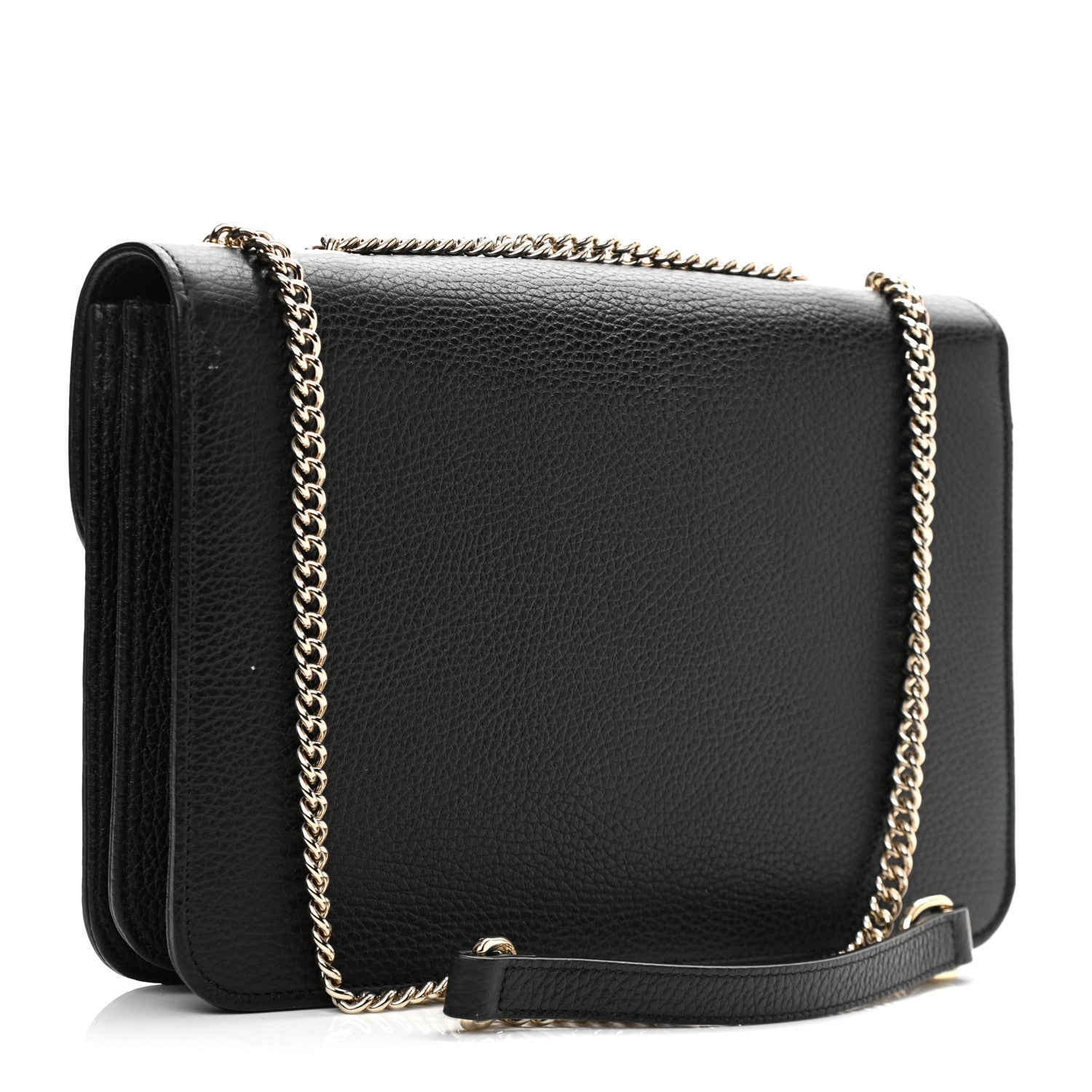 Gucci Dollar Calfskin Interlocking G Shoulder Bag Black 3 of 11