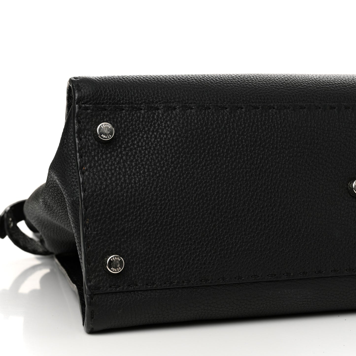 Cuoio Romano Selleria Bi-Color Large Peekaboo Iconic Satchel Black Mou