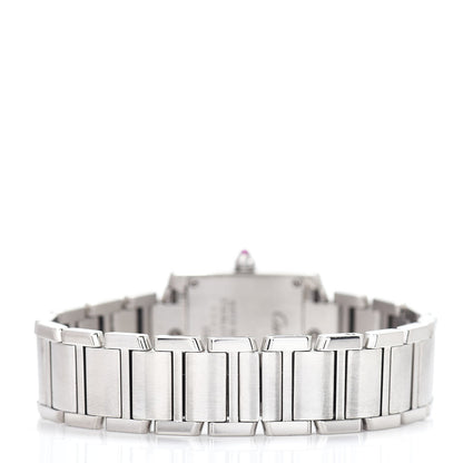 Cartier Stainless Steel Pink Mother of Pearl 20mm Tank Francaise Quartz Watch 3 of 4