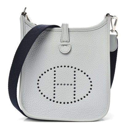Hermes Taurillon Clemence Amazone Evelyne TPM Bleu Pale Indigo 1 of 10