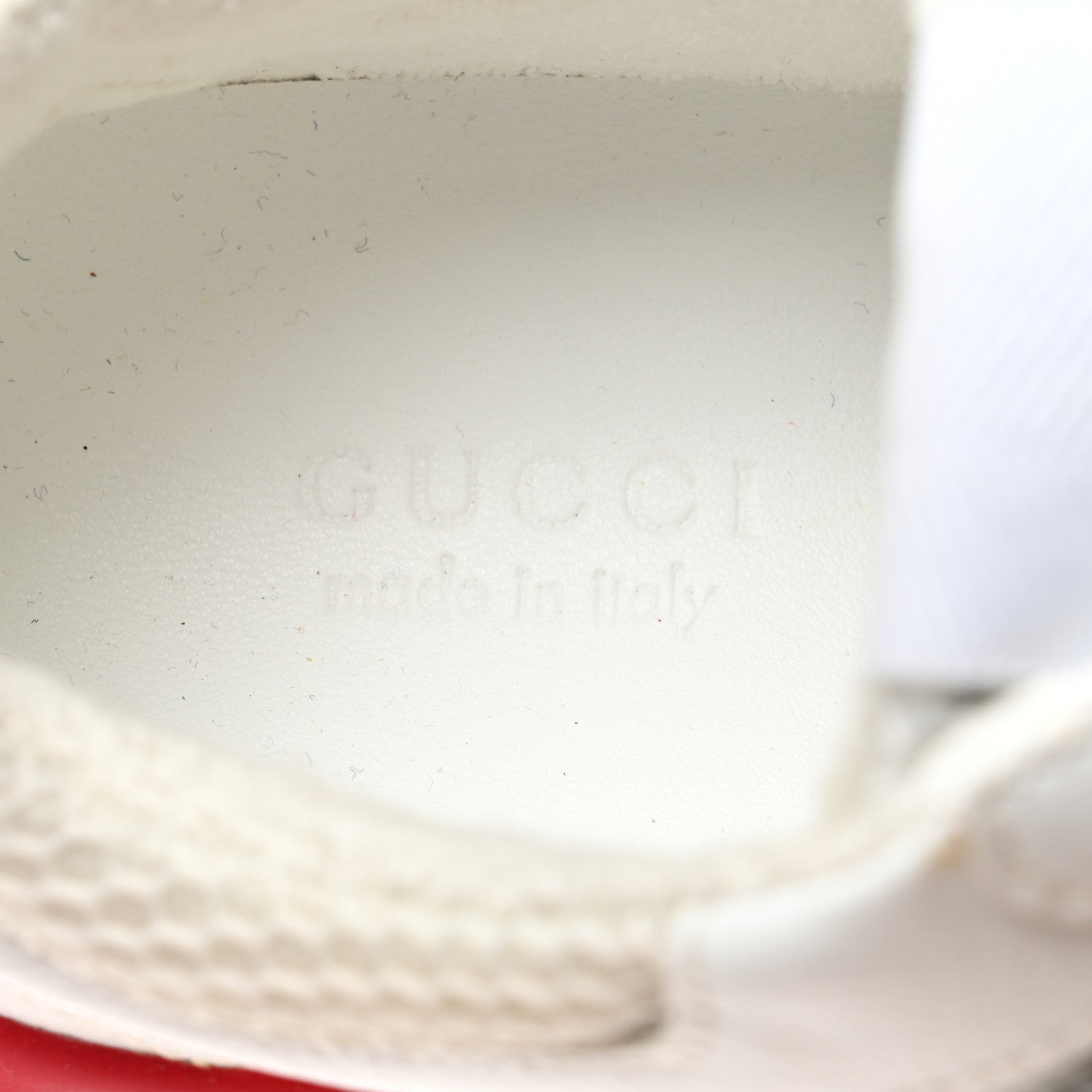 Gucci Lavaredo Eco Fabric Mesh Web Womens Rhyton Reflective Sneakers 37 Great White Green Red Silver 7 of 8
