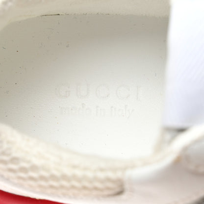 Gucci Lavaredo Eco Fabric Mesh Web Womens Rhyton Reflective Sneakers 37 Great White Green Red Silver 7 of 8
