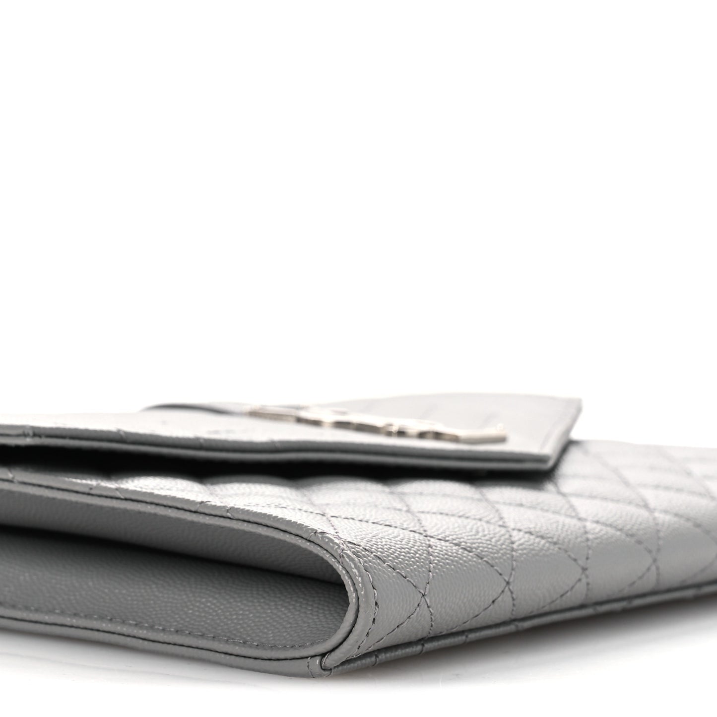 Grain De Poudre Textured Mixed Matelasse Triquilt Monogram Clutch Storm